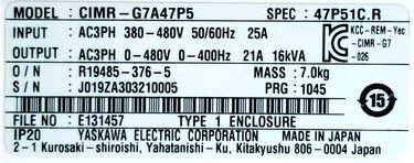 CIMR-G7A47P5 | Yaskawa AC Drives